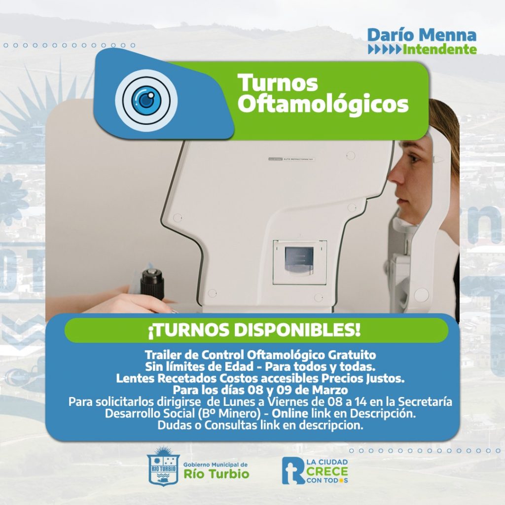 atención oftalmológica en Río Turbio